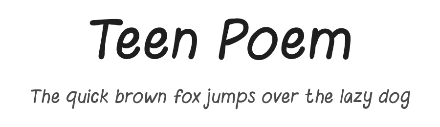 Teen Poem by Pinisiart — Decorative Font
