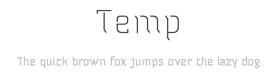 Temp by Fabio Lima — Display Font
