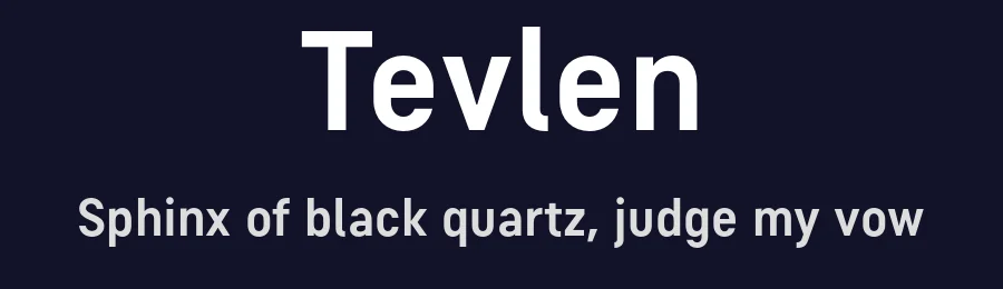 Tevlen by Marc Lohner — Sans Serif Font — thumbnail 2
