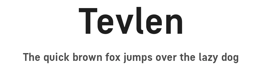 Tevlen by Marc Lohner — Sans Serif Font
