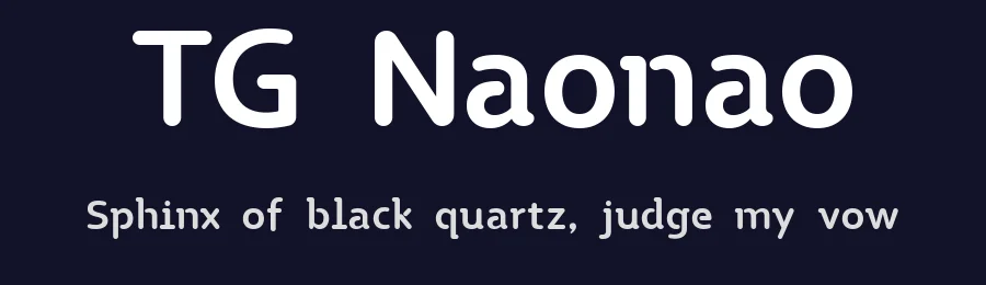 TG Naonao by Timothy Gao — Sans Serif Font — thumbnail 2