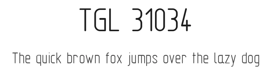 TGL 31034 by Peter Wiegel — Display Font