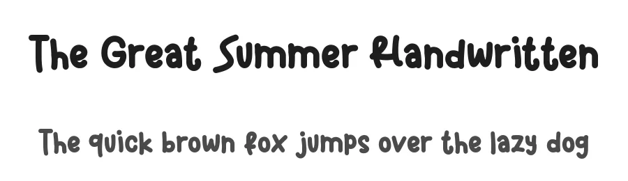 The Great Summer Handwritten