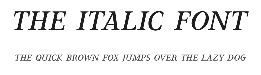 The Italic Font
