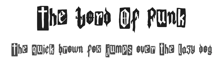 The Lord Of Punk by Woodcutter — Decorative Font