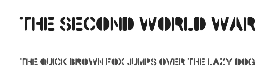 The Second World War by Woodcutter — Decorative Font
