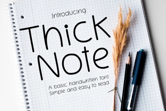 Thick Note Font by Jyllyco — Script Handwritten Font