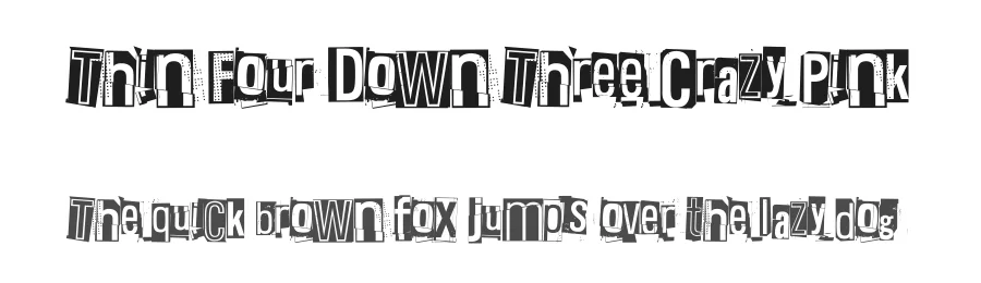 Thin Four Down Three Crazy Pink