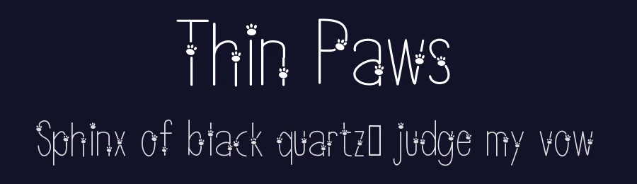 Thin Paws by Sheila Burns — Decorative Font — thumbnail 2