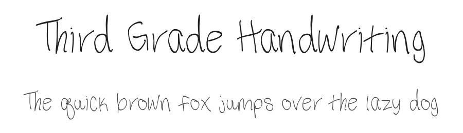 Third Grade Handwriting