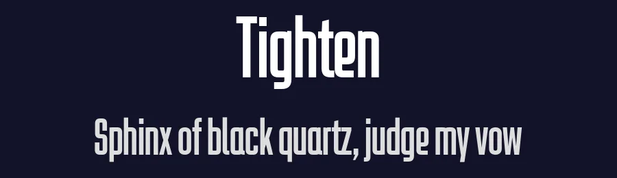 Tighten by deFharo — Sans Serif Font — thumbnail 2