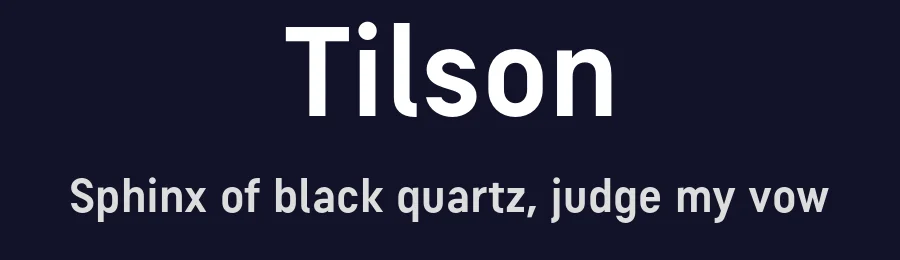 Tilson by Marc Lohner — Sans Serif Font — thumbnail 2