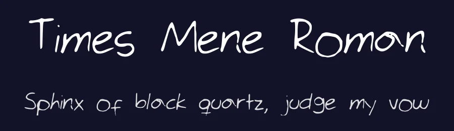 Times Mene Roman by Miguel Angel Gomez del Valle — Script Handwritten Font — thumbnail 2