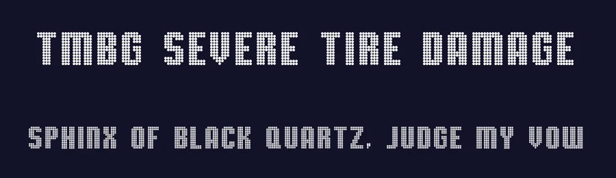 TMBG Severe Tire Damage by Furdzville — Display Font — thumbnail 2