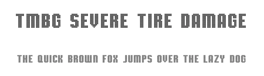 TMBG Severe Tire Damage by Furdzville — Display Font