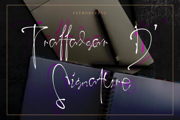 Trafalgar D' Signature Font by IntrovArtZone ā Script Handwritten Font