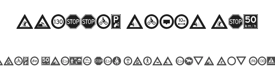 Traffic Signs TFB by zanatlija — Dingbats Font