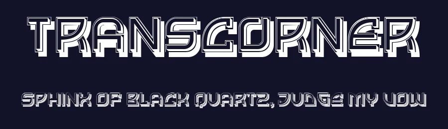Transcorner by Vladimir Nikolic — Display Font — thumbnail 2