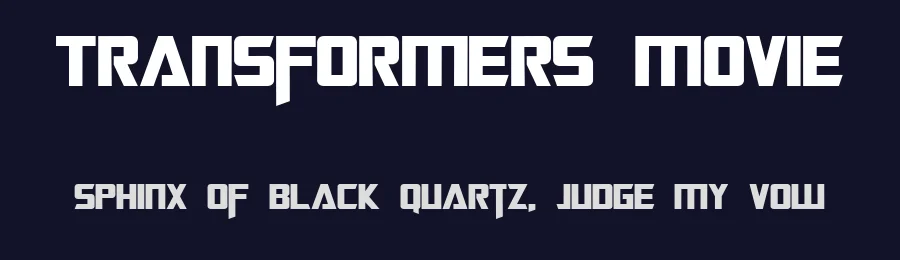 Transformers Movie by Alphabet&Type® — Display Font — thumbnail 2