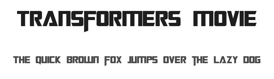 Transformers Movie by Alphabet&Type® — Display Font