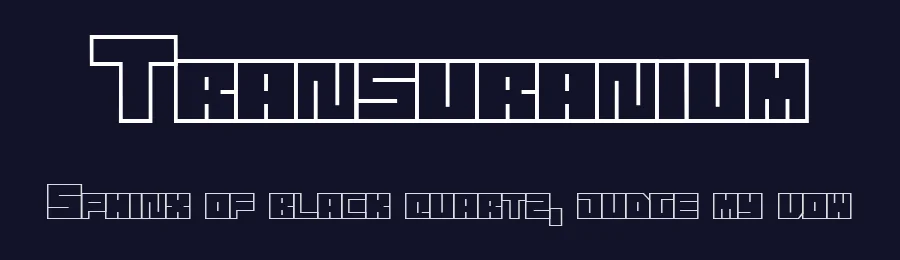Transuranium by Tepid Monkey — Display Font — thumbnail 2