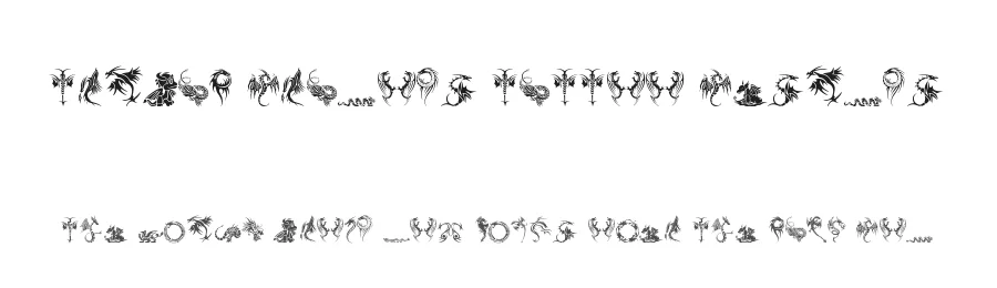 Tribal Dragons Tattoo Designs by JSH creates — Dingbats Font