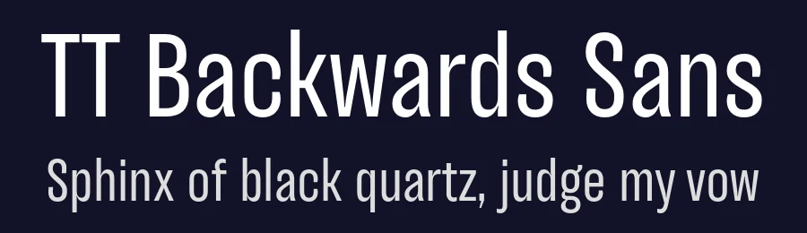 TT Backwards Sans by TypeType Foundry — Sans Serif Font — thumbnail 2