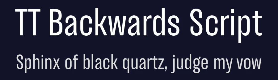 TT Backwards Script by TypeType Foundry — Script Handwritten Font — thumbnail 2