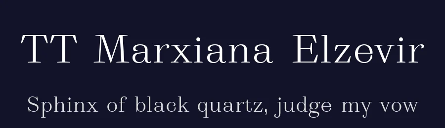 TT Marxiana Elzevir by TypeType Foundry — Serif Font — thumbnail 2