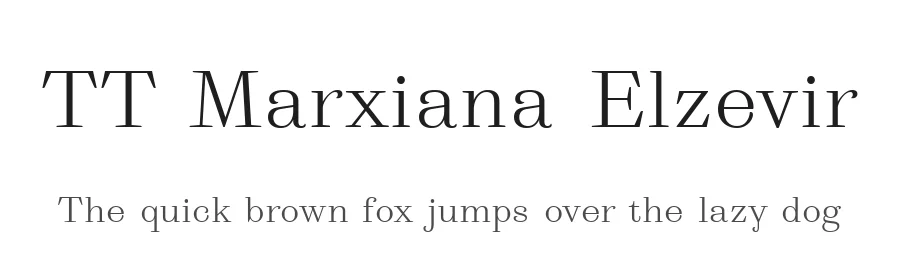 TT Marxiana Elzevir by TypeType Foundry — Serif Font
