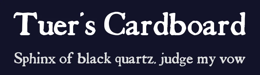 Tuer's Cardboard by Staffan Vilcans — Decorative Font — thumbnail 2