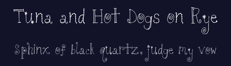 Tuna and Hot Dogs on Rye by Kimberly Geswein — Decorative Font — thumbnail 2