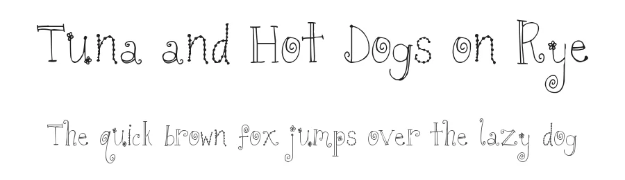 Tuna and Hot Dogs on Rye by Kimberly Geswein — Decorative Font