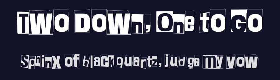 Two Down, One to Go by Juha Korhonen — Decorative Font — thumbnail 2