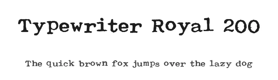 Typewriter Royal 200 by Mr.Fisk Fonts — Decorative Font