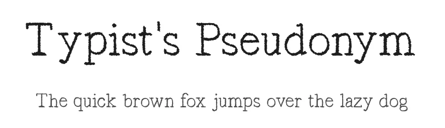 Typist's Pseudonym by Chequered Ink — Decorative Font