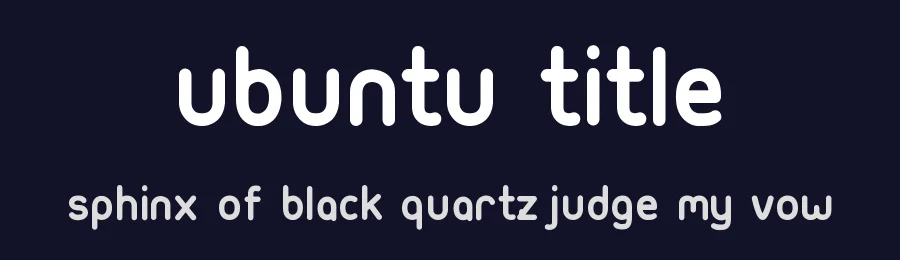 Ubuntu Title by Volvoguy — Display Font — thumbnail 2