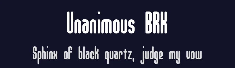 Unanimous BRK by Ænigma — Display Font — thumbnail 2
