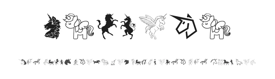 Unicorn by Woodcutter — Dingbats Font