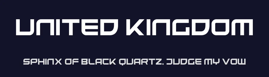 United Kingdom by Sharkshock — Display Font — thumbnail 2