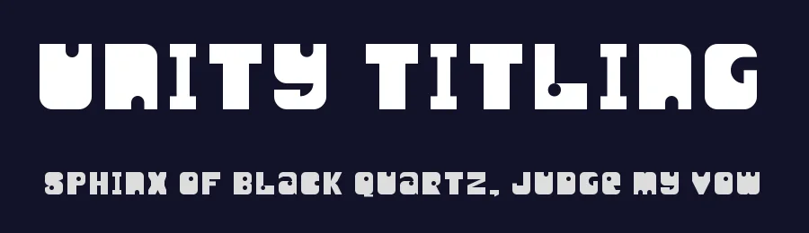 Unity Titling by James Vipond — Decorative Font — thumbnail 2