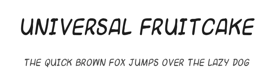Universal Fruitcake by Pizzadude — Decorative Font
