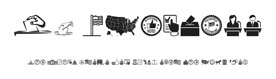 US Election by Woodcutter β Dingbats Font