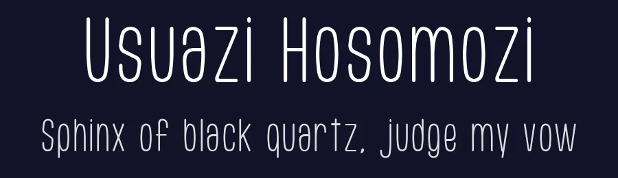 Usuazi Hosomozi by Goma Shin — Decorative Font — thumbnail 2