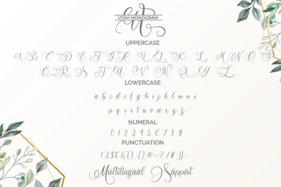 Utah Monogram Font by BaeMary — Wedding Font — thumbnail 6