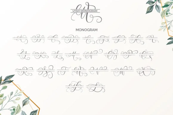 Utah Monogram Font by BaeMary — Wedding Font — thumbnail 8