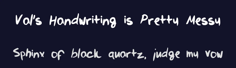 Val's Handwriting is Pretty Messy by Valeria S — Script Handwritten Font — thumbnail 2