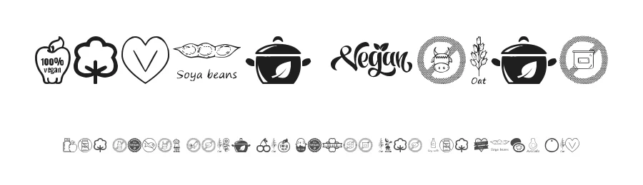 Vegan Icons by Woodcutter — Dingbats Font