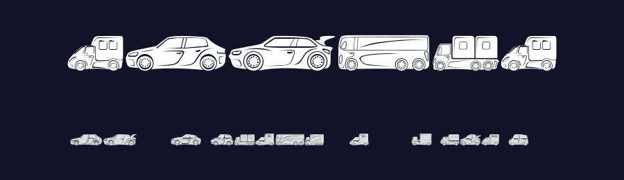 Vehicles by Vladimir Nikolic — Dingbats Font — thumbnail 2