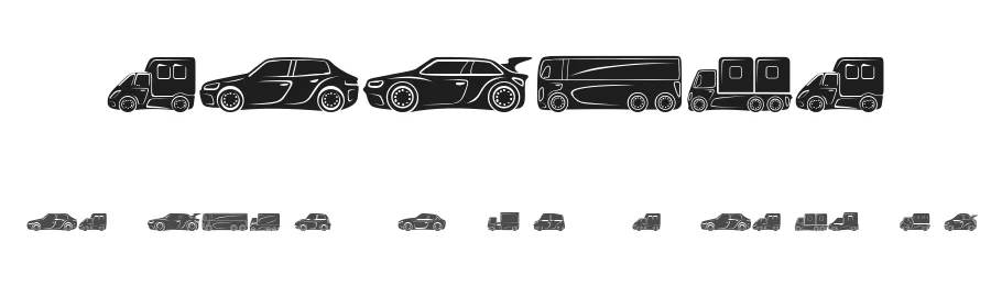 Vehicles by Vladimir Nikolic — Dingbats Font